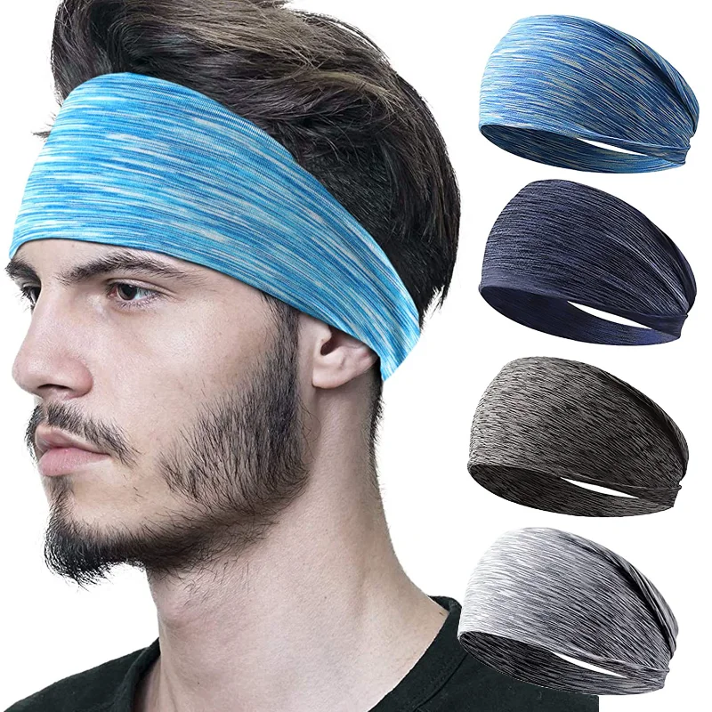 Sweatband for Men Women Elastic Sport Hairbands Head Band Yoga Headbands Headwear Headwrap Sport Workout Hair Accessories