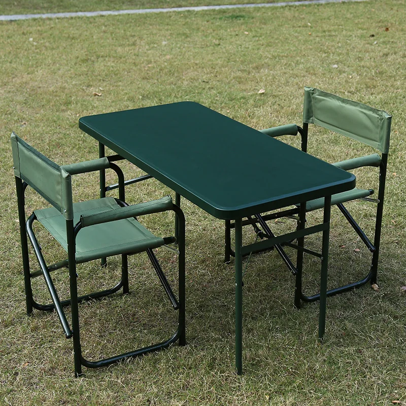 Table pliante en acier-plastique pour entraînement en plein air, table de moulage par soufflage, tables de soutien de tente, chaises de camping portables