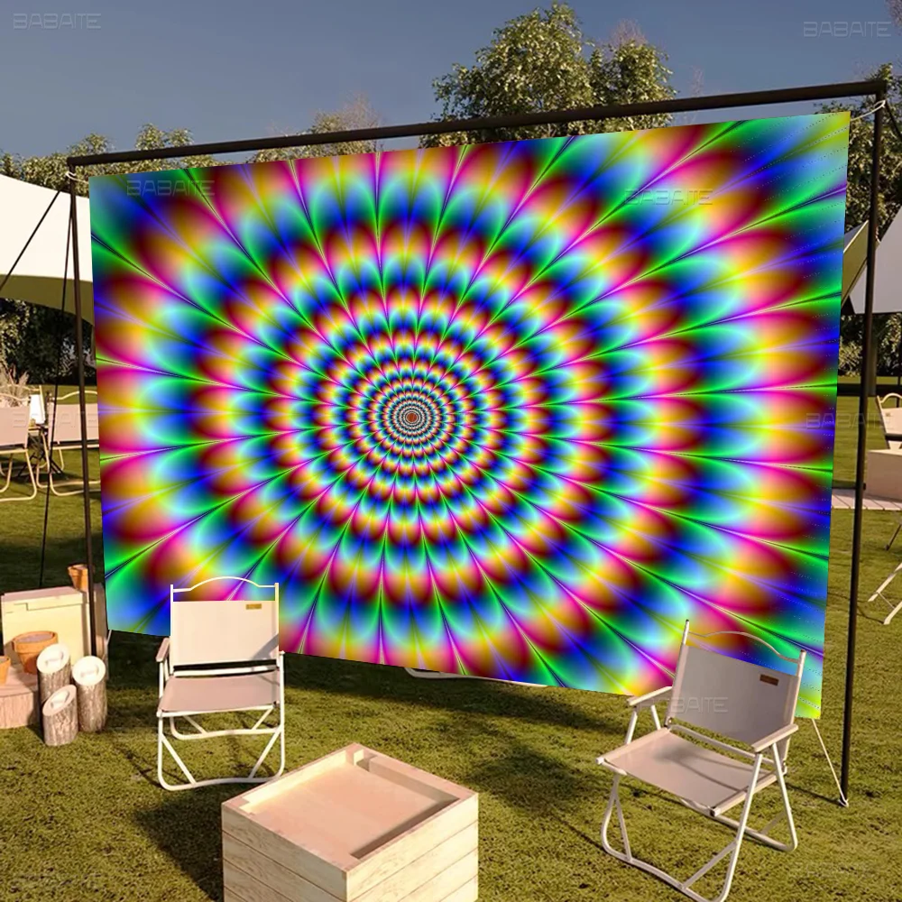 

3D Vortex Illusion Creative Pattern Hanging Flag Polyester Printed Banner Hand Pulled Flag