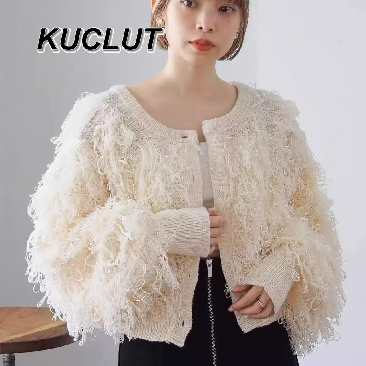 

Japanese Style Long Sleeve Lady Knitted Sweaters Top Elegant Casual Round Neck Short Sweater for Women Spring and Autumn