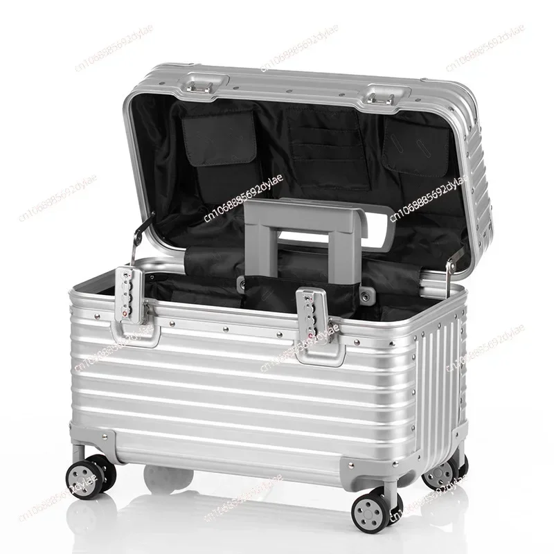 Business Carry on Aluminium Pilot Case Luggage Suitcases Trolley Travel Bags 18 Inches