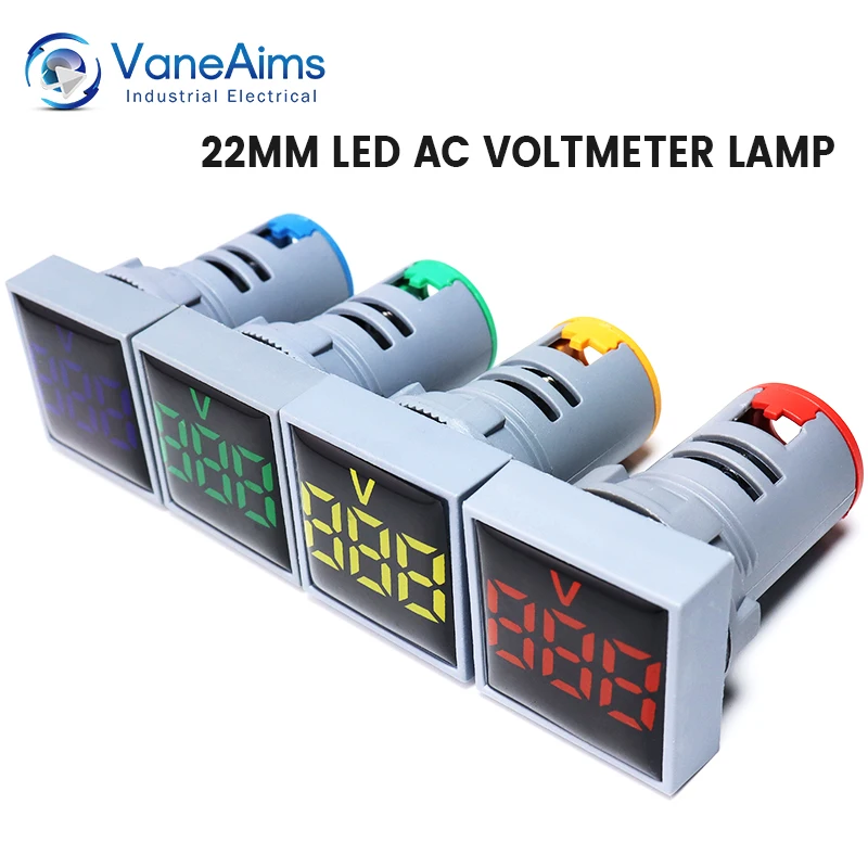 VaneAims-Mini voltímetro de CA, Panel cuadrado Led, pantalla Digital, medidor de voltios, indicador de voltaje analógico, Detector de AC30-500V