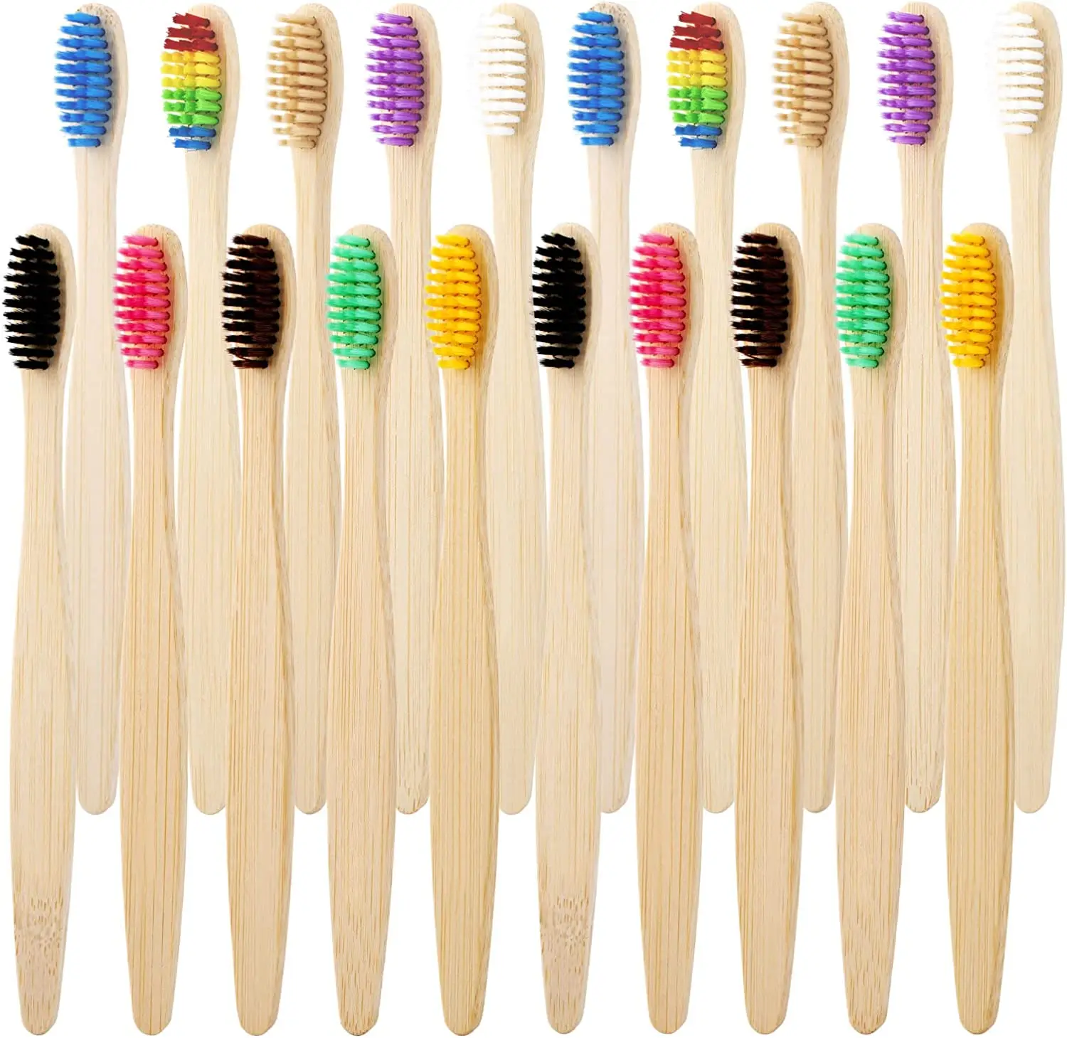 

50pc Bamboo Toothbrushes ,BPA Free Soft Bristles Toothbrushes Eco-Friendly,Natural Bamboo Biodegradable & Compostable Toothbrush