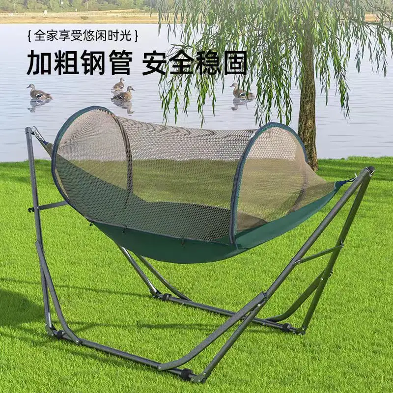 Courtyard Balcony Folding Hammock Outdoor Swing Indoor and Outdoor Steel Frame Household Portable Folding