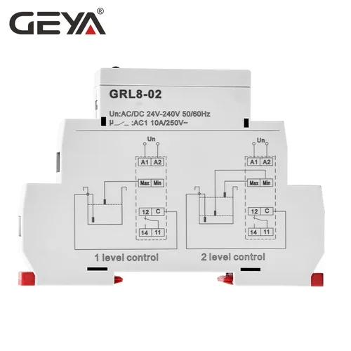 Imagen 2 del producto GEYA GRL8 Relé de control de nivel de líquido Controlador electrónico de nivel de líquido 10A AC/DC24V-240V