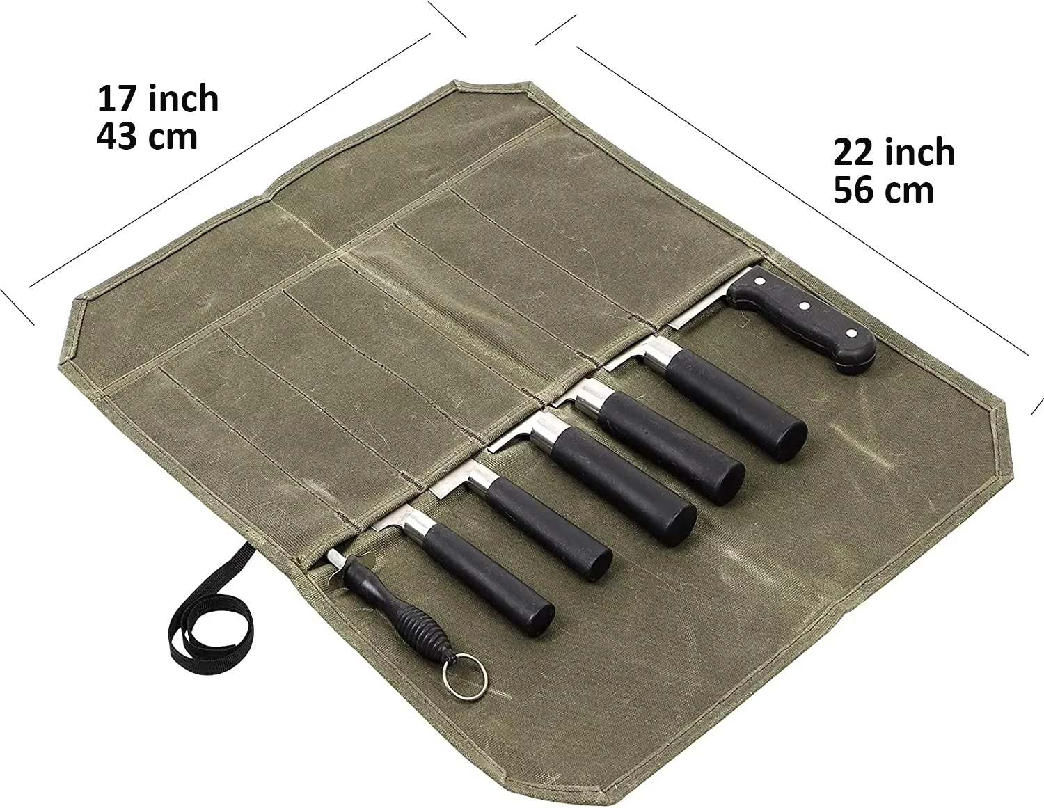 Wet Wax Canvas Knife Storage Bag Chef Picnic Camping Barbecue Kitchen Portable Storage Bag Chef Bag File Roll Storage