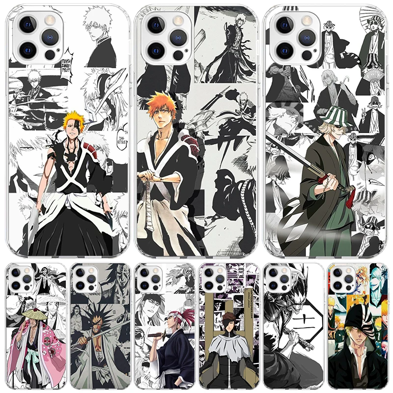 Ichigo Kenpachi Bleach Anime Phone Case For Apple Iphone 11 12 13 Mini 14 15 16 Pro Max 7 Plus X XS XR SE Art Customized Coque C