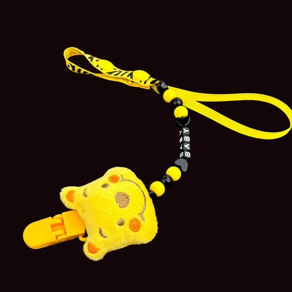 

Baby nipple clip Handmade Chain-style cute baby bib Baby comfort toy baby teething Clip baby's spit-up from falling off Gift
