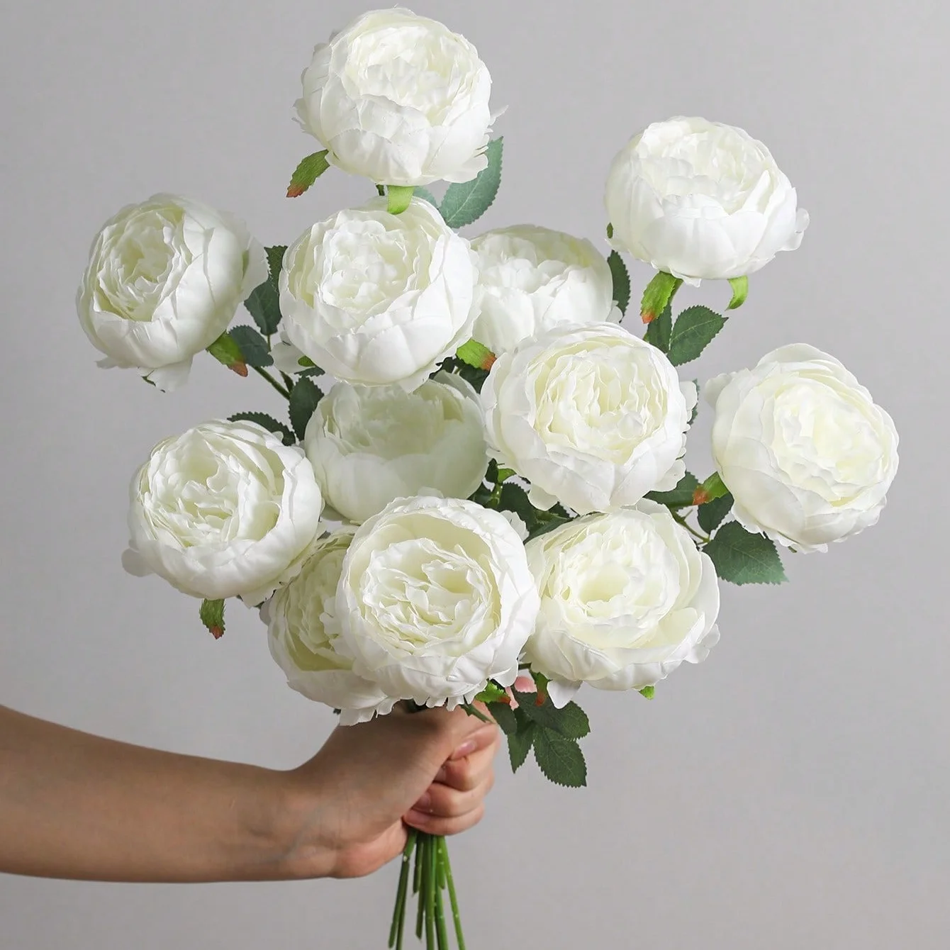 3/5/10 Stück künstlicher Pfingstrosenstrauß, 35 cm, künstliche Blumen für Zuhause, Raumdekoration, Hochzeit, Brautdekorationen, DIY-Vase, Blumenarrangement – Detail 4