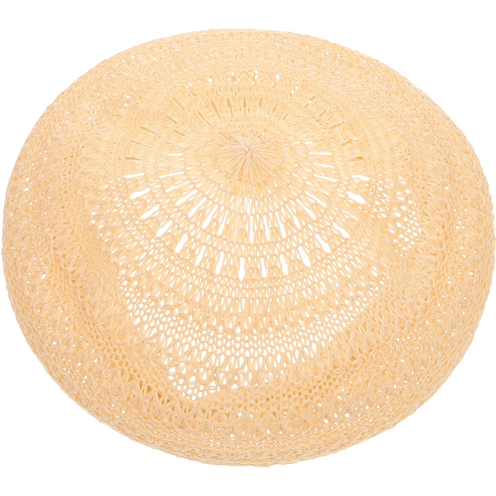 

Vintage Woven Beret Hat Beige Spring Summer Travel Vacation Cotton Linen Comfortable Fashion Casual Wear Beret Hat