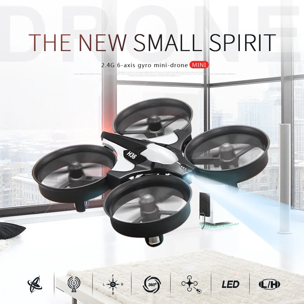 Jjrc Mini H36 Rc Drone Anti-tabrakan Helikopter Mode Tanpa Kepala 6 Sumbu 360 °   Flip Mainan Remote Control Drone Quadcopter untuk Anak-Anak