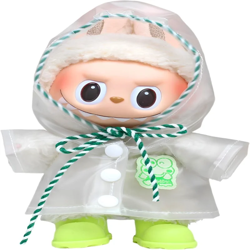 

Cute Raincoat Outfit for Labubu, Shoes & Raincoat Set for Labubu 17cm Dolls Adorable Gift for Fans & Collectors