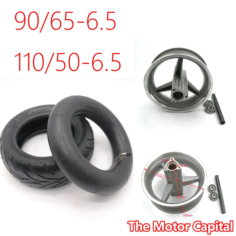 Front wheel: 90 / 65-6.5, rear  110  50-6.5, suitable for 47cc, 49cc,   50-6.5tire mini pocket bike:  moto m tr29