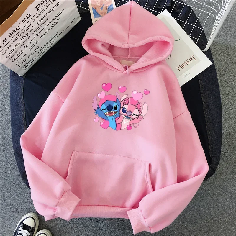 Pink Balloon Stitch Winter Loose Men and Women Couples Students Fashion Hooded Long-sleeved Hooded Sweater