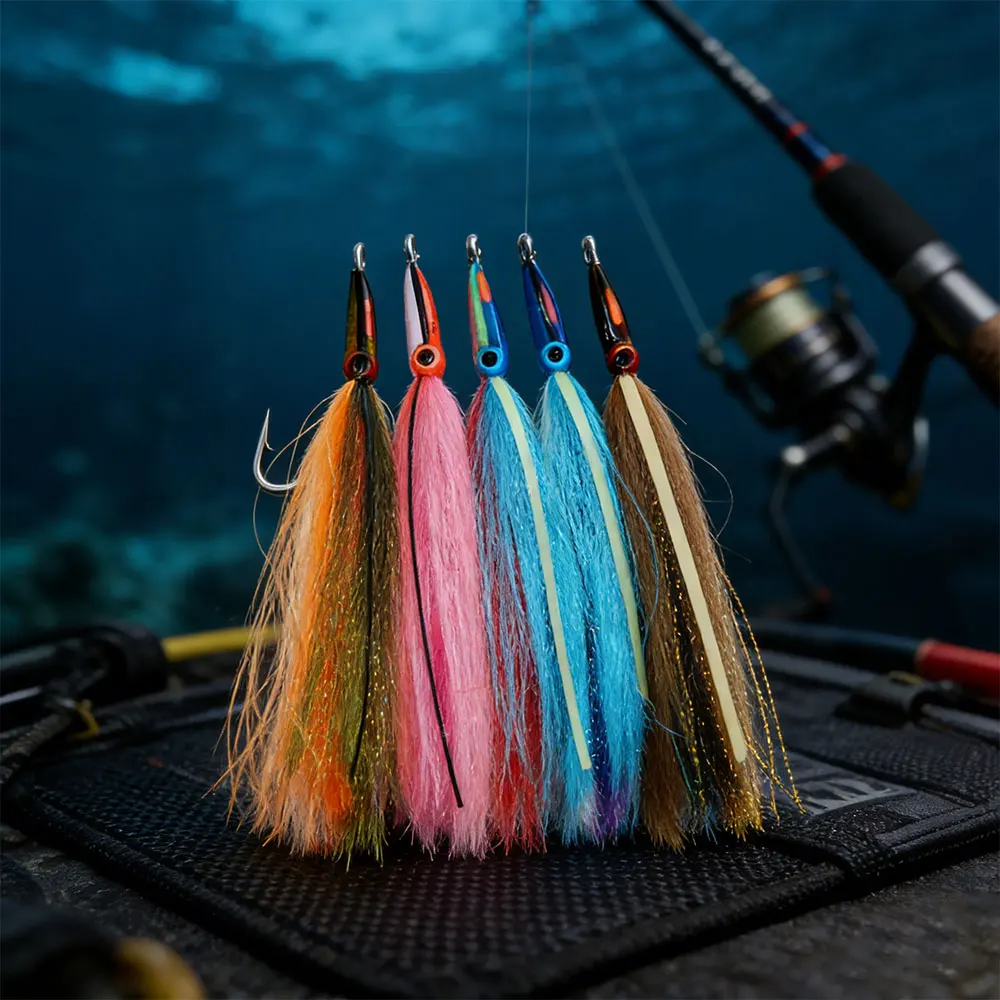 6/0 Leuchtender UV 5,89 Zoll Langer Mund Großer Köderfisch Streamer Fliege mit Epoxid 3D Fischaugen für Hecht, Meer, Tarpon, Salzwasser-Angelköder – Detail 11