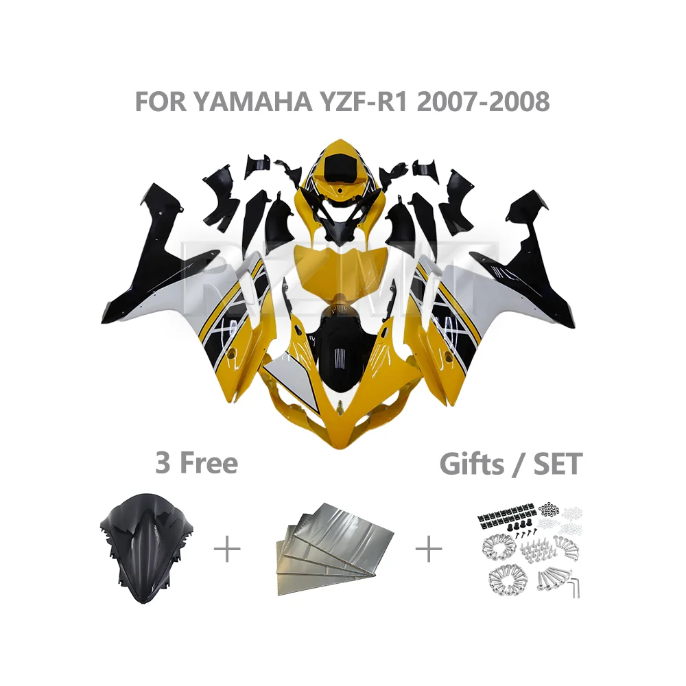 

Motorcycle Fairing ABS Plastic Body Kit Parts For YAMAHA YZF R1 2007-2008 YZF-R1 Customized Fairing Kit Accessories Y1007-112a