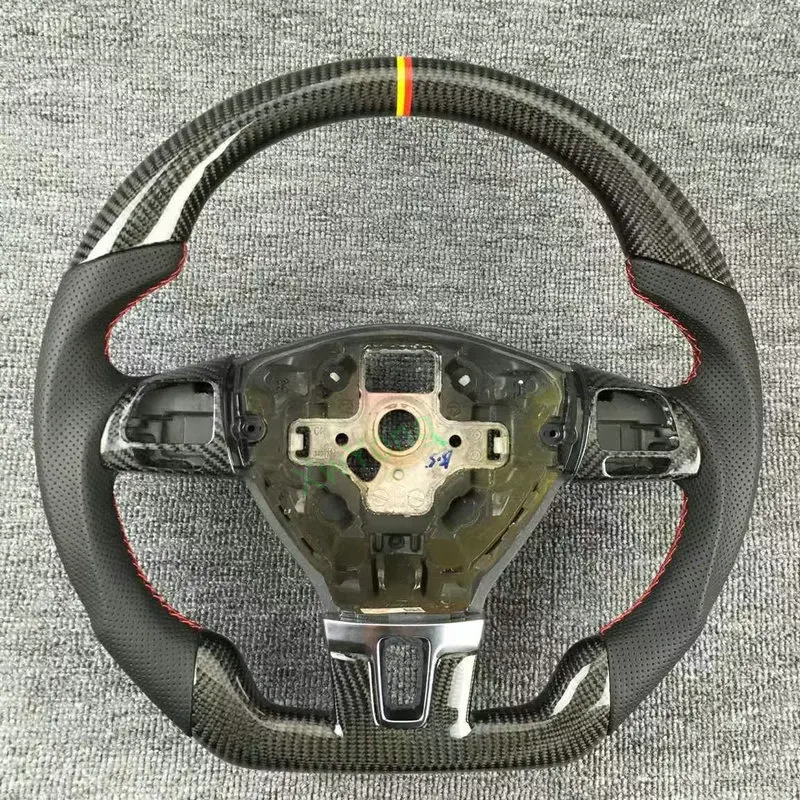 For VW Volkswagen Magotan Golf 6 MK6 Scirocco Tiguan (No Paddles) 100% Real Carbon Fiber Car Steering Wheel