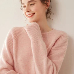 2025 Winter Women's Sweater O-Neck High Quality Soft Warm Pullover 100% Cashmere Female Loose Thicken Knitted Jumper Ladies Tops