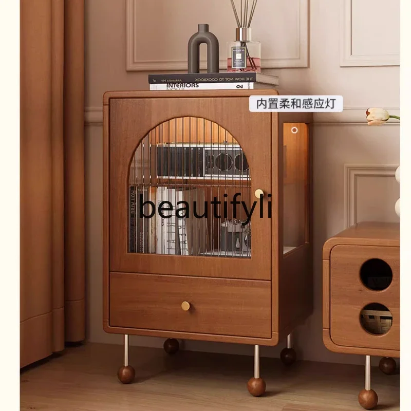 

ss25 retro solid wood side cabinet apartment living room household storage corner cabinet medium antique bedroom storage cabine