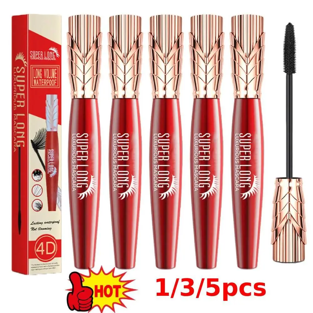 1/3/5 Stuks Yanqina Super Lange Mascara 4d Waterdichte En Zweetbestendige Mascara Instant Volumiserende Mascara Sneldrogend Niet Samenklonteren