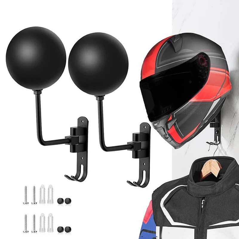 1PC Motorcycle Helmet Rack Wall Mount 180 Degree Rotation Metal Bike Helmet Holder Mount Bicycle Helmet Display Hanger Stand