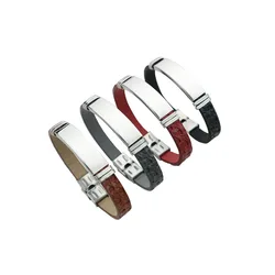 10Pieces Stainless Steel Silicone Personalized Bracelet for Couples Stainless Steel Customized Engraved Bracelet Fashion Jewelry