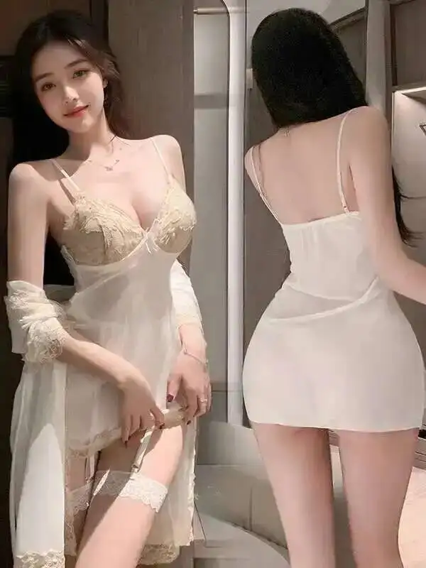 플러스 사이즈 실크 나이트가운 여성용 새틴 섹시 드레싱 가운 나이트드레스 매력적이고 편안한 부드러운 드레스 우아한 1P58