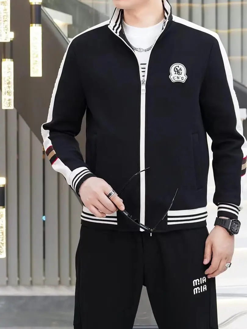 ファッショナブルなカジュアルメンズジャケット春秋冬トレンディなパッチワーク快適な多用途スタイリッシュなアウターウェアトップ