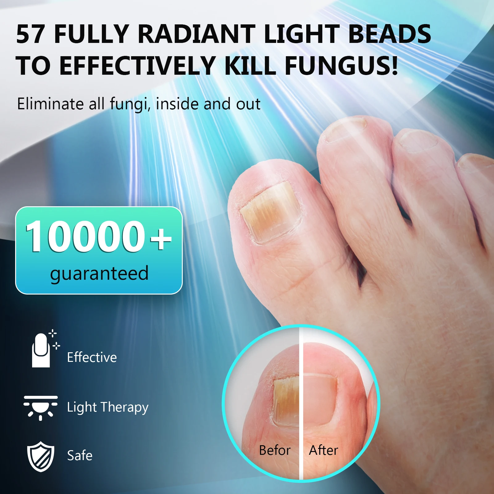 2-In-1 جهاز ليزر الأظافر الفطرية إصلاح سريع تو فطريات الأظافر فطار الأظافر يزيل 57 Led جل البولندية تجفيف مصباح آلة الاتحاد الأوروبي