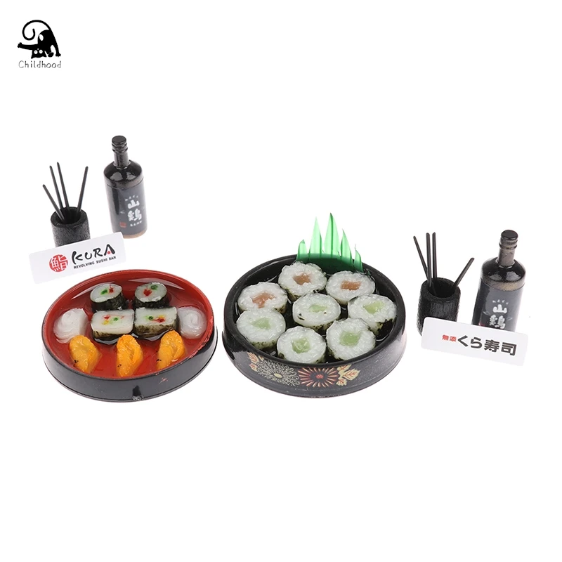 1 STKS Kawaii Mini 1/6 Schaal Miniatuur Poppenhuis Japanse Sushi Rijst Voedsel Voor Poppenhuis Keuken Accessorie Speelgoed