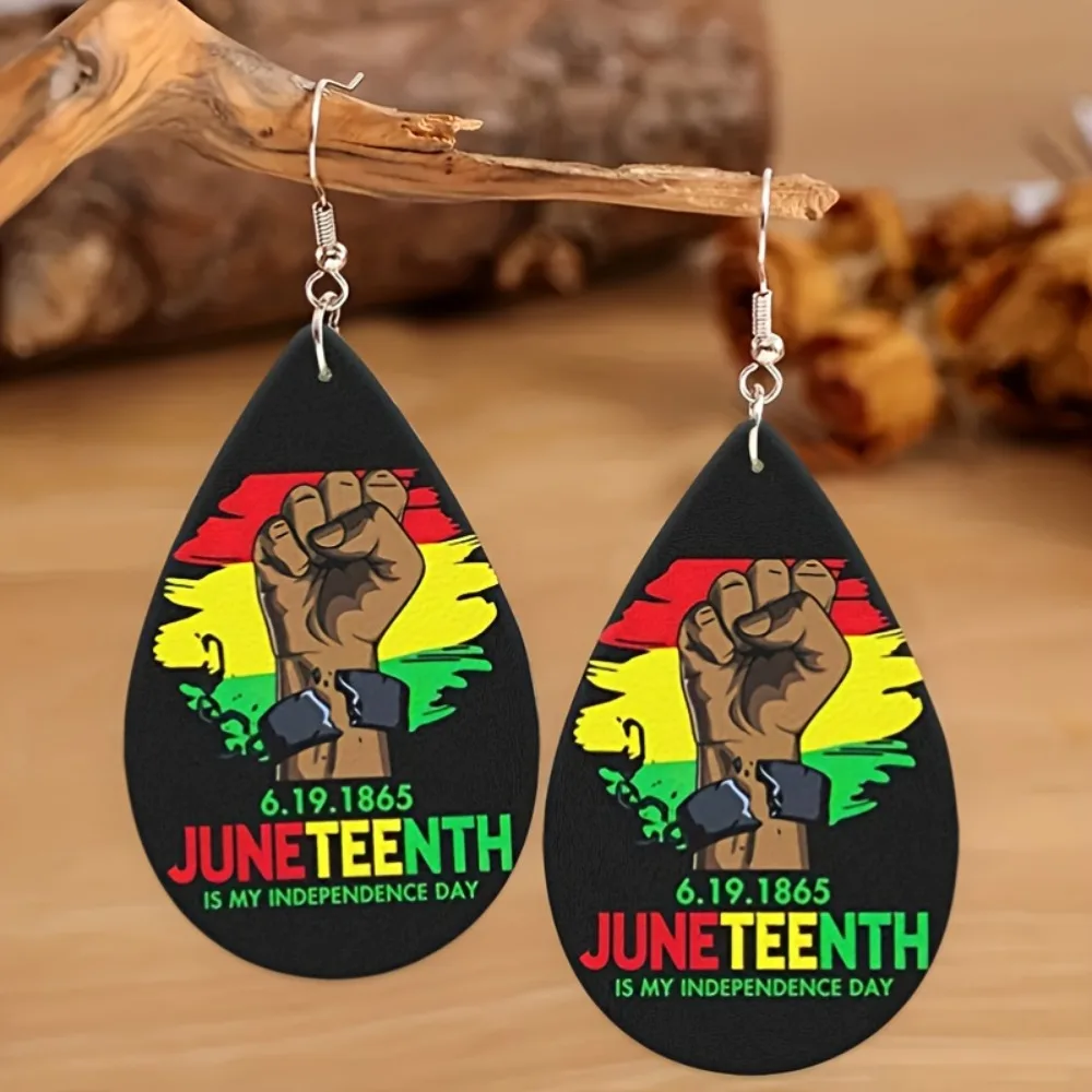 1pair, Pride Black History Month Water Drop Dangle Earrings - Juneteenth Day Gift for Girlfriends and Jewelry Lovers Jewelry