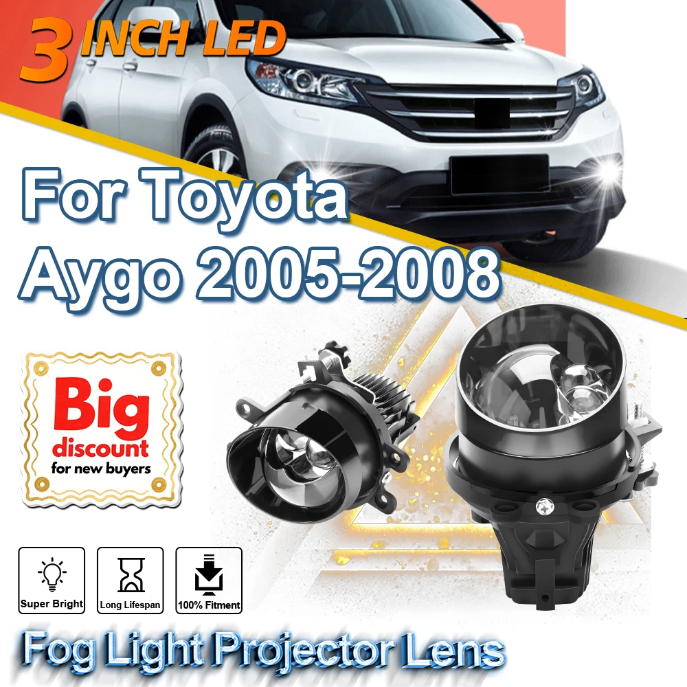 

ROADSUN 3.0 Inch Bi LED Fog Light Projector Lens Assembly High Low Beam Fog Lamp Ampoule For Toyota Aygo 2005 2006 2007 2008