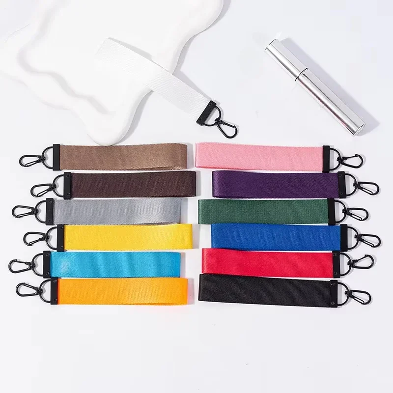 Custom Motor Car Braid Strap Key Chain Personalize Name Woven Fabric Keyring Print Logo Webbing Keychain for Motorcycle