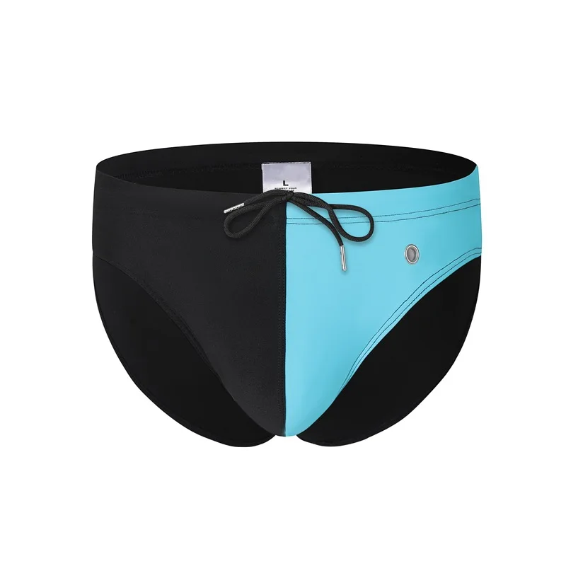 New men's swimsuit color matching swimming trunks swimming trunks double front fashion casual tether swimming trunks D103