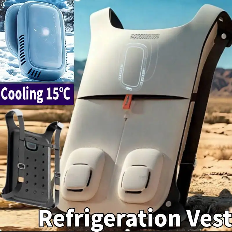 

Охлаждение 15. ℃ Жилет с вентилятором, летняя охлаждающая одежда с кондиционером, полупроводниковое охлаждение, жилет для рыбалки на открытом воздухе, велосипедный жилет, рабочий жилет
