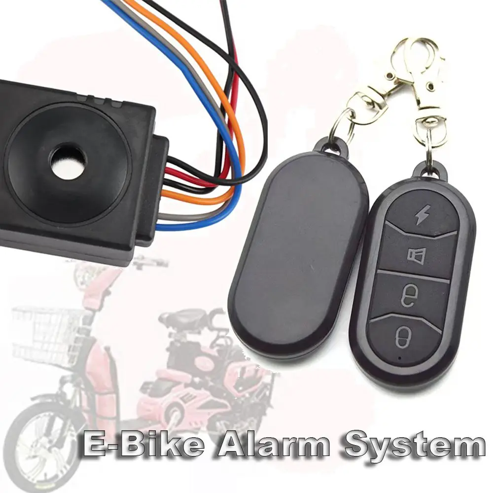 

36-72V Refitting Parts Replacement Electric Bicycle Security Motorcycle Scooter E-Bike Alarm System With Two Remote Control
