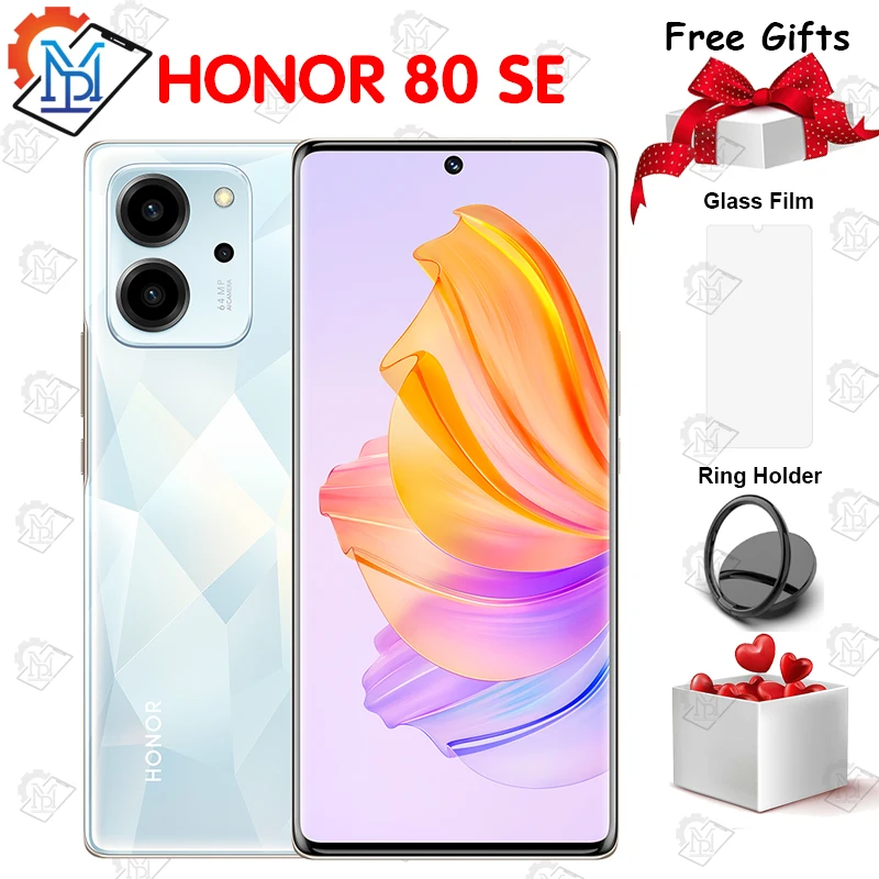 

Original HONOR 80 SE 5G Mobile Phone 6.67 Inches 120Hz Screen Dimensity 900 Octa Core Magic UI 7 Camera 64MP Smartphone