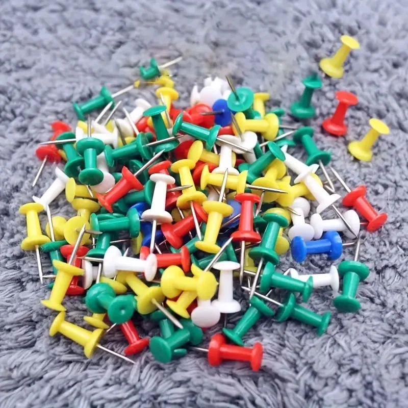 50/100/200/500 Uds. De chinchetas de colores en caja, tableros de dibujo, chinchetas, chinchetas de Metal, papelería, regalos de oficina