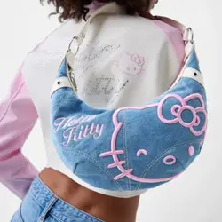 Sanrio Hello Kitty torebki damskie Anime moda torba na ramię pod pachami kobieta Zip zakupy torba na ramię o dużej pojemności