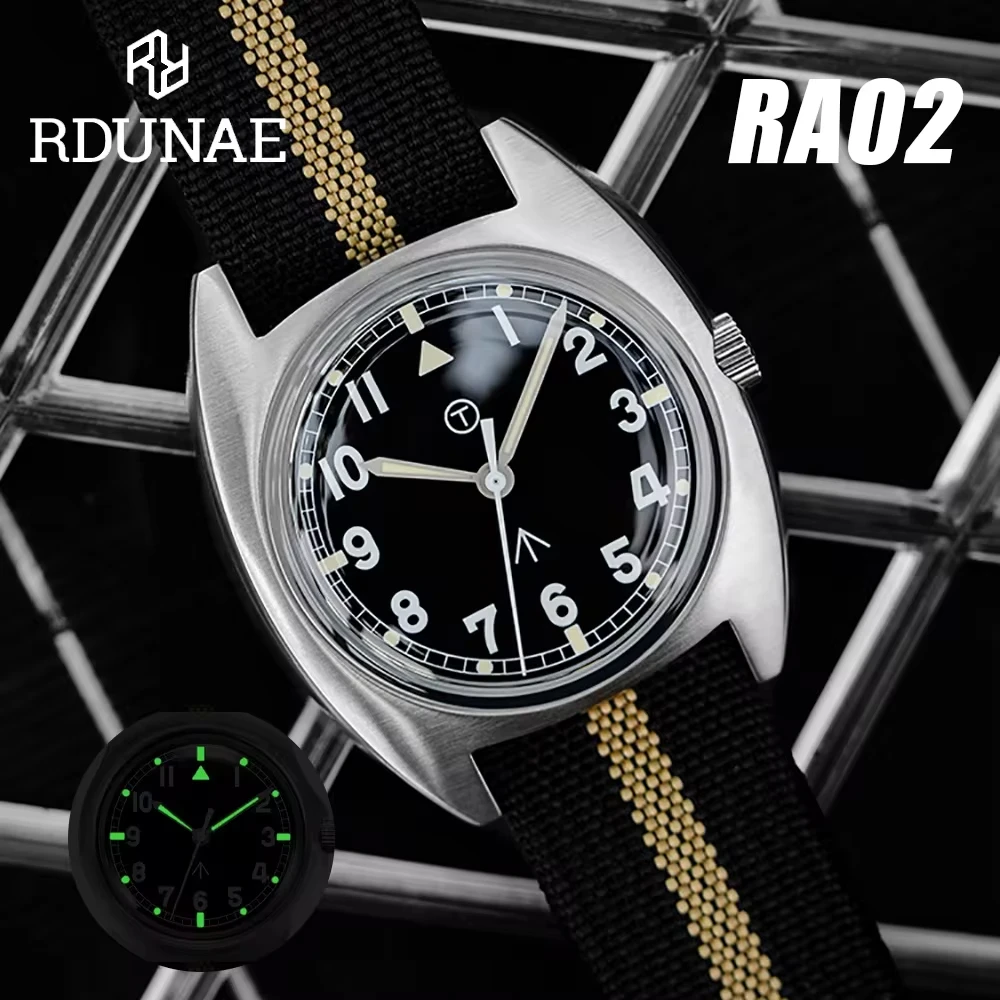 RDUNAE 2024 Retro Classic Men's Quartz Watch MIYOTA2035 Stainless Steel Case Nylon Waterproof 5Bar reloj hombre watches for men