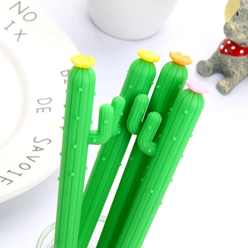 40PCS Plant single arm cactus neutral pen cute design black water-based pen