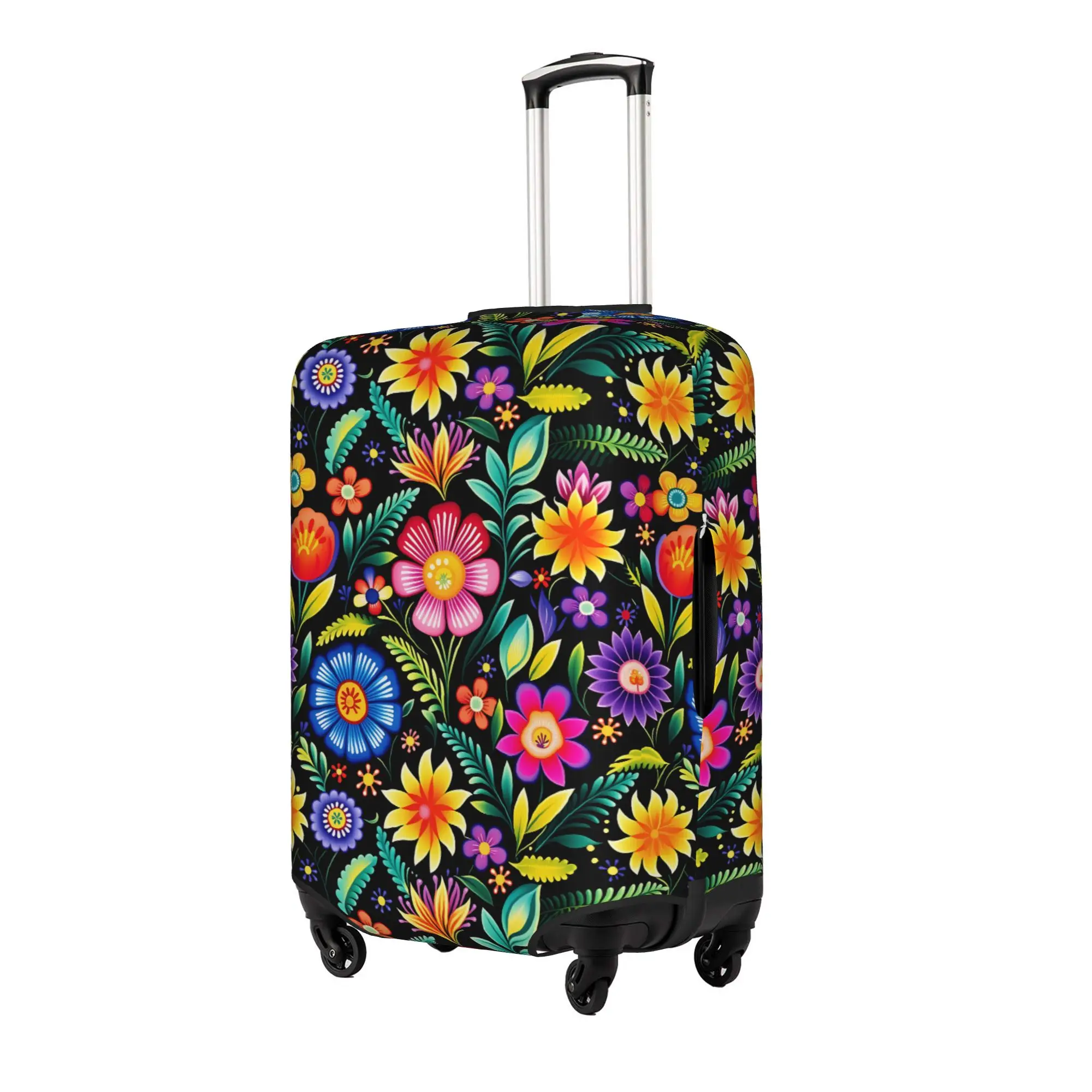 Polish Fiesta Flowers Luggage Cover Protector Fashion Poland Folk Flowers  Travel Suitcase Protective Cover for 18-32 Inch