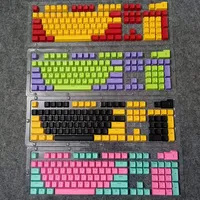 Good Pbt Oem Keycaps 61/87/104keys Custom RGB Player Backlit Double Shot Keycaps Gaming Accessories Ergonomic Teclado Pink/Black