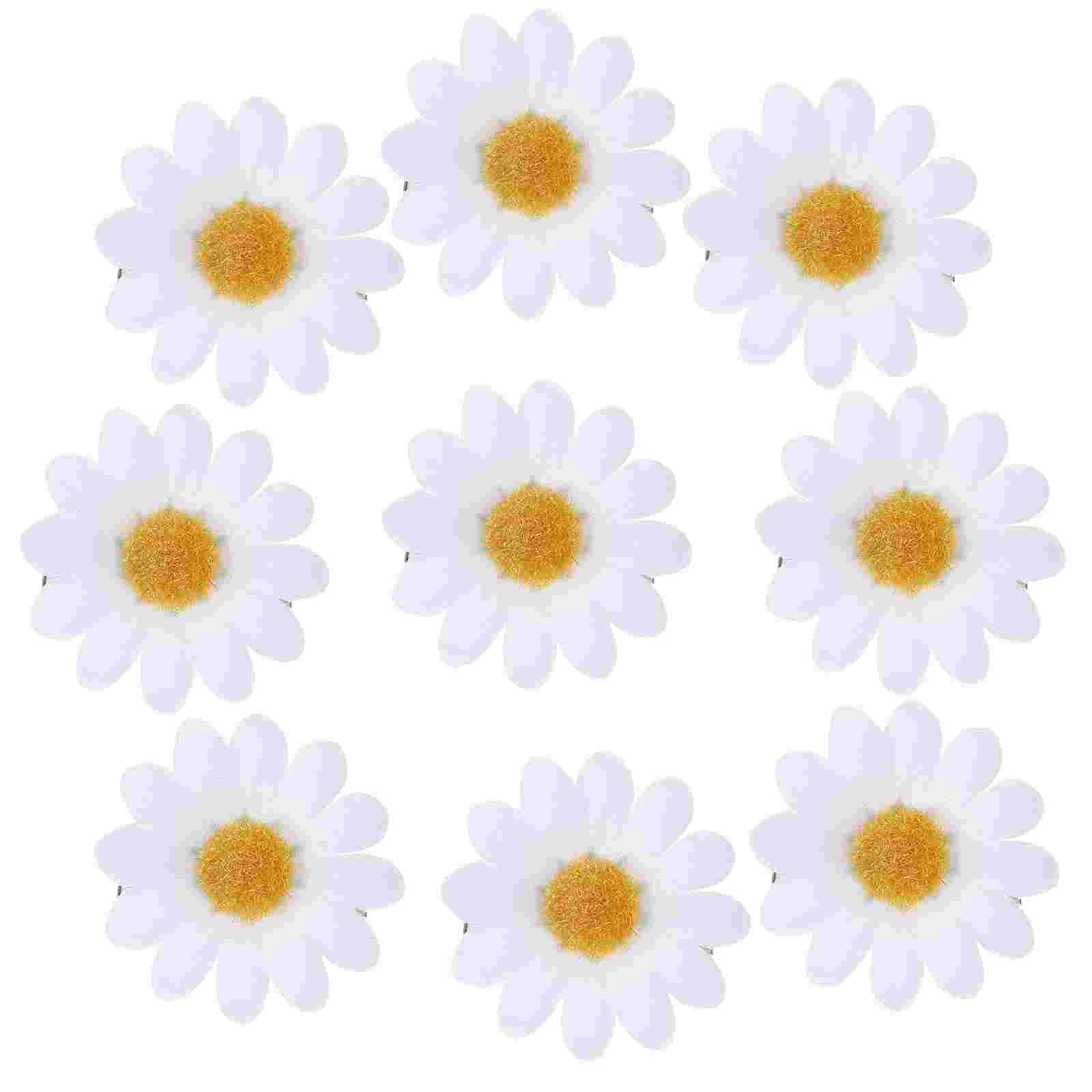 12 Pcs White Hair Clips Daisy Claw Daily Life Accessories Women Pin Meeting Fabric