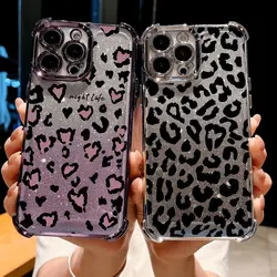 INS Brown Leopard Print Plating Case For Xiaomi Redmi Note 14C 13C 13 12C 12 11 10 9s 9 K50 Pro 4G 5G Shockproof Glitter Cover