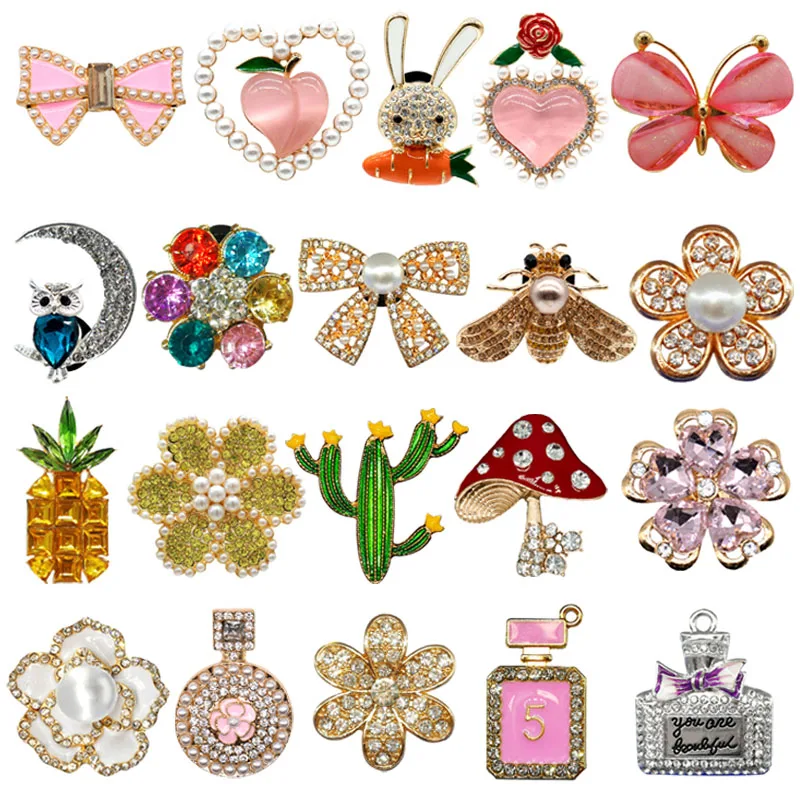 1/20pcs Luxury Shoe Charms Flowers Butterfly Metal Shoe Accessories Bow Perfume Women Girls Favor Fashion Sandals Pins Gifts