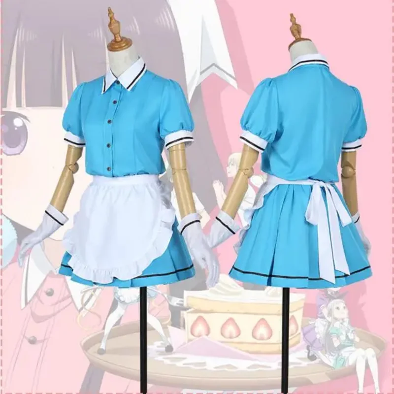 Anime Blend S Cosplay Fantasia, Hinata Kaho, Hideri Kanzaki, Maika Sakuranomiya, Amano Miu, Mafuyu Hoshikawa, Avental empregada, Uniforme de vestido