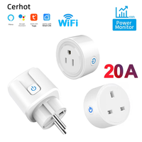 20A Tuya Smart Socket WiFi UK/EU/US Plug Adapter Home Alexa Voice Control With Energy Monitering Timer Function Power Outlet Set