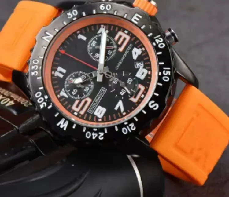 Three-eye full-function tape men's fashion 2025 hot-selling luxury quartz watch