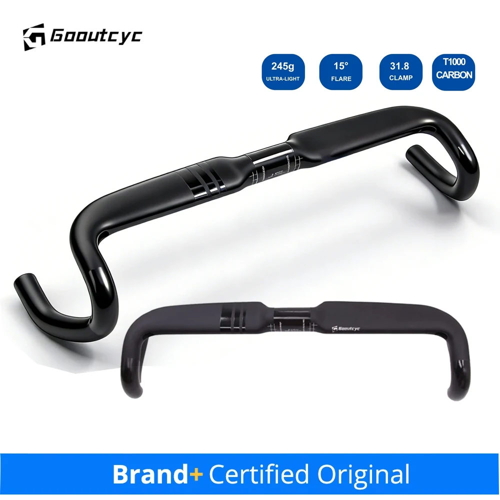 

GOOUTCYC Full Carbon Road Gravel Aero Bike Handlebars 31.8mm Drop Bent Bar Internal Cables Speed Racing Bike Parts